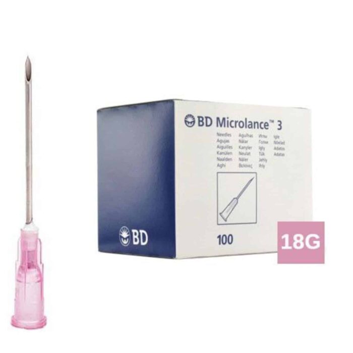 BD roze naald met doos