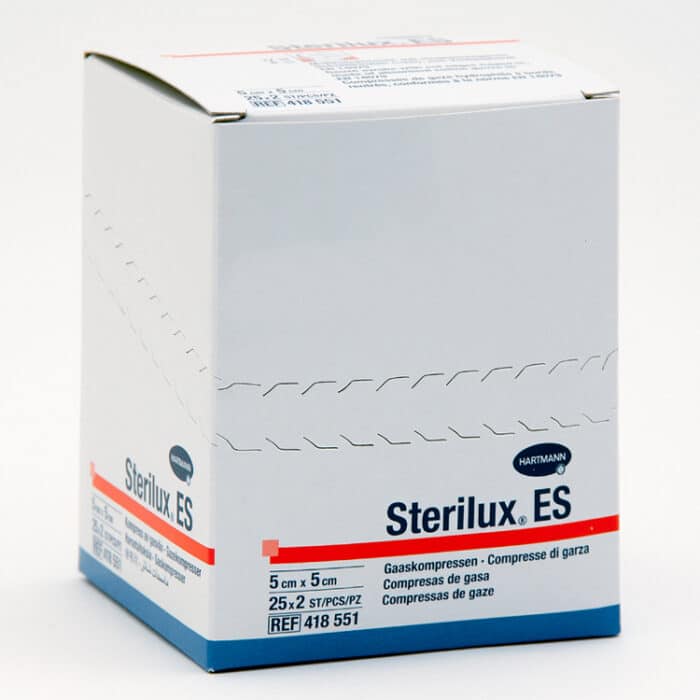 Sterilux STERIELE gaaskompressen - per 2 verpakt - 8 laags - 25x2 stuks per doosje - SUPER ABSORBEREND