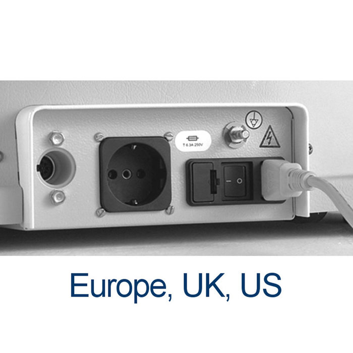 optie : stopcontact voor eMotio® onderzoekstafel