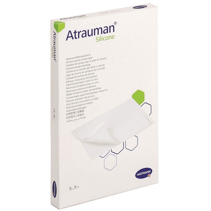 Atrauman SILICONE steriel - 5 cm x 7,5 cm - 10 stuks