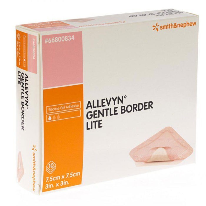 Allevyn Gentle Border Lite 7,5 cm x 7,5 cm 10 stuks