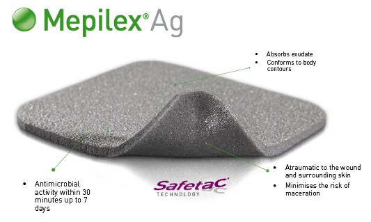 Mepilex Ag 6 x 8,5cm 5st