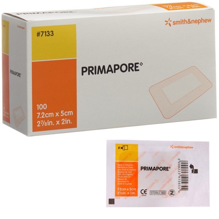 Primapore steriel - 7,2 cm x 5 cm -100 stuks