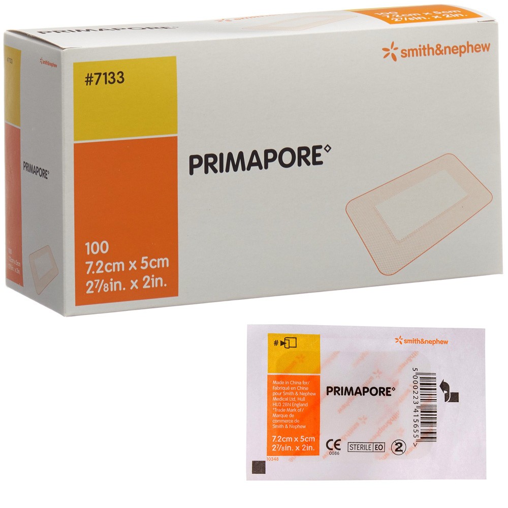 Primapore steriel - 7,2 cm x 5 cm -100 stuks