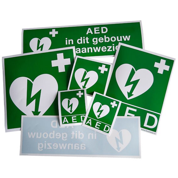 Set met verschillende AED Stickers