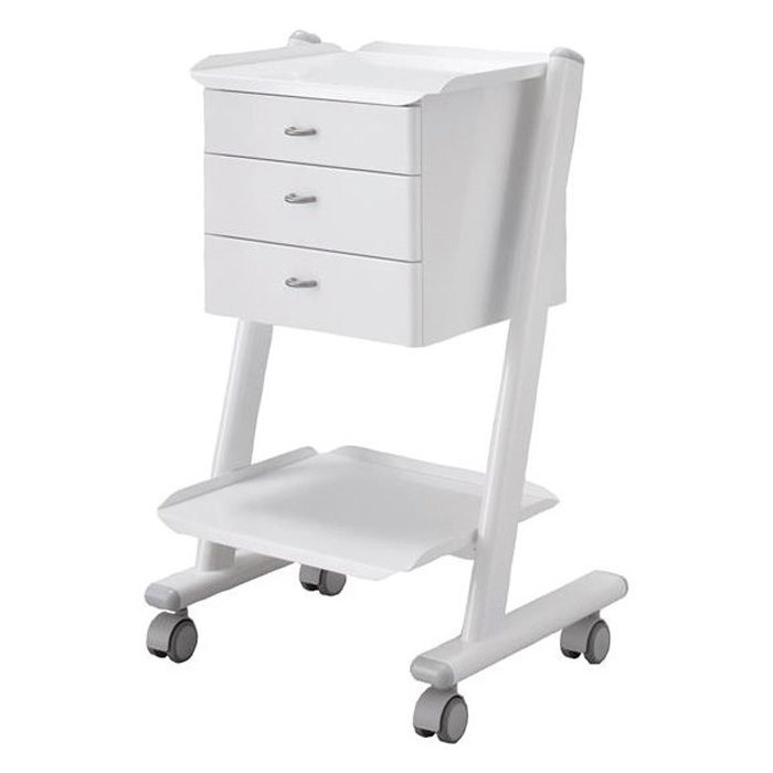 Instrumententafel / trolley op wieltjes met 3 lades, 2 plateau's en 3 stopcontacten