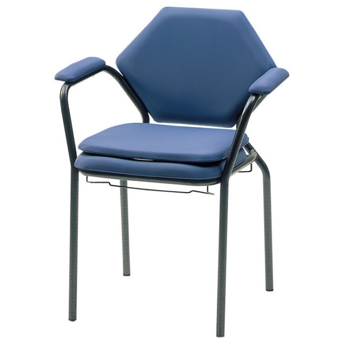 Toiletstoel met skai bekleding + emmer - TOT 120kg - blauw - 1 stuk