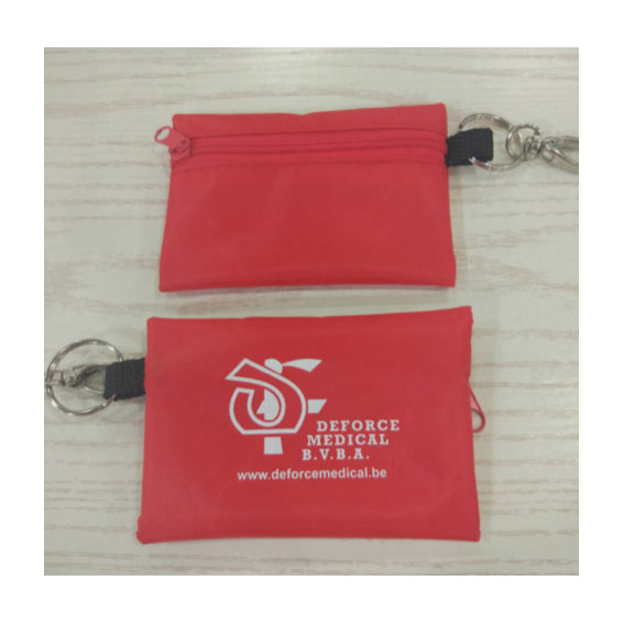 CPR mond-op-mond beademingsdoekje in sleutelhanger