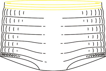 Netbroekjes GanmillFix Small - gele boord