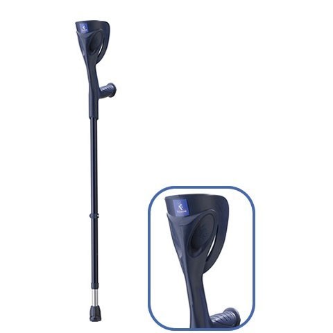 Elleboogkrukken verstelbaar 77-99cm kleur blauw