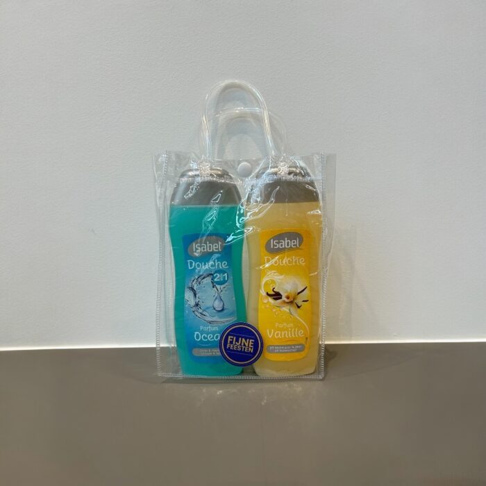 2 douchegels in doorzichtig sluitbaar zakje