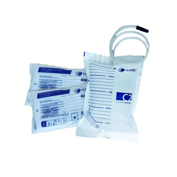 CURAS C2 Urinezak met SAP - 2l - 120cm - Met NRV-klep - NS - 25 stuks
