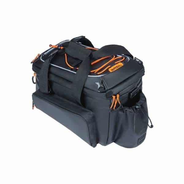BASIL Bagagedragertas XL - Zwart/Oranje - Inhoud 36l