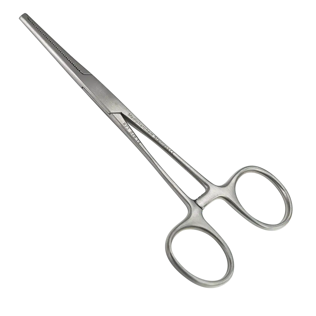 Chirurgische kocher met tandjes - Recht - 14 cm